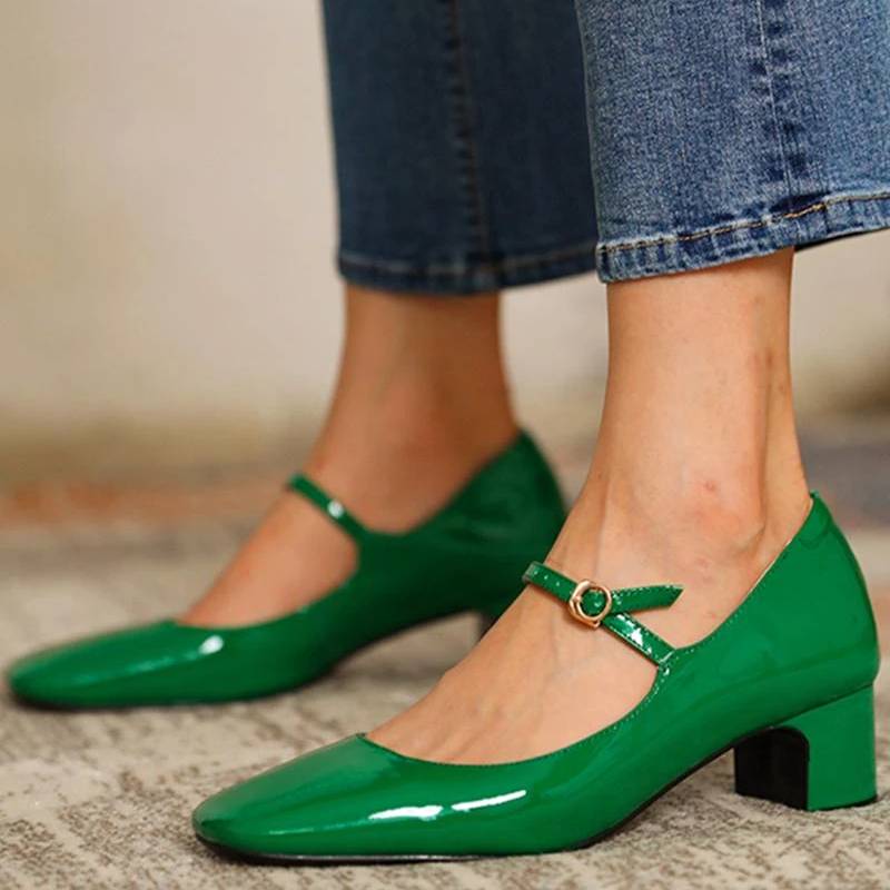 MW | Niedriger Absatz Flacher Mund Runde Zehe Schuhe