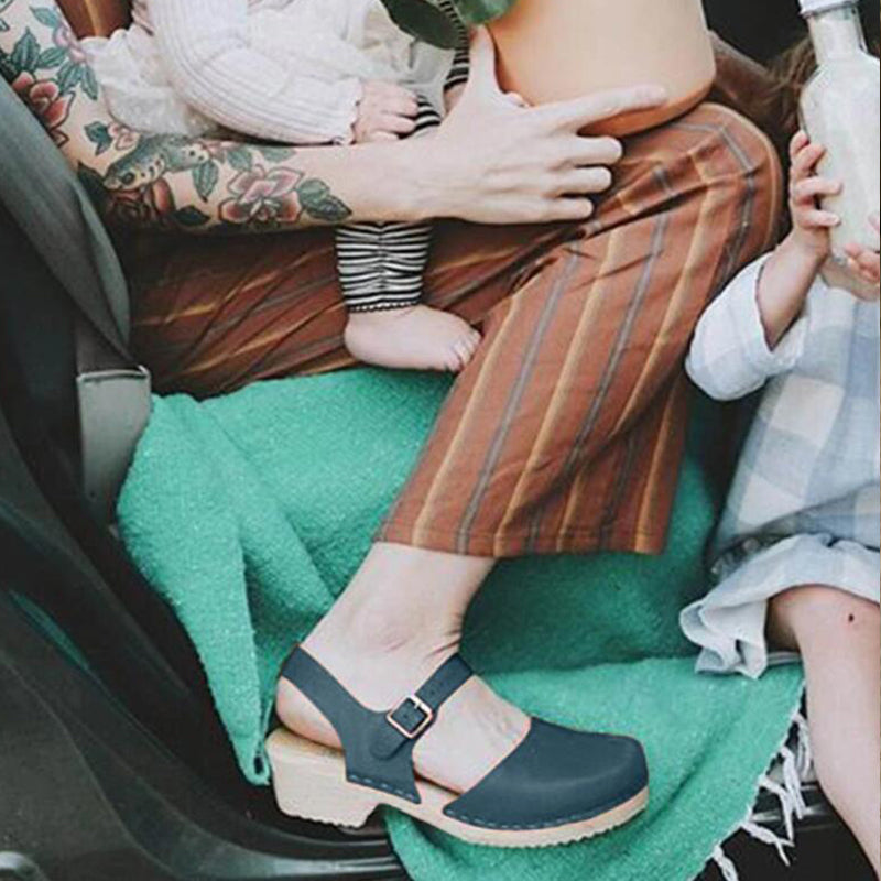 MW | Damen Sommer Plattform Sandalen Keil mit Schnallenriemen
