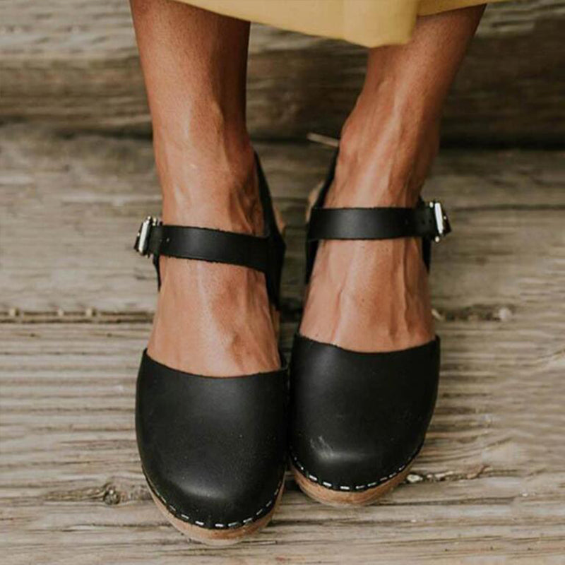 MW | Damen Sommer Plattform Sandalen Keil mit Schnallenriemen