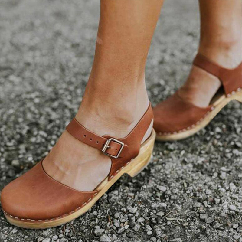 MW | Damen Sommer Plattform Sandalen Keil mit Schnallenriemen