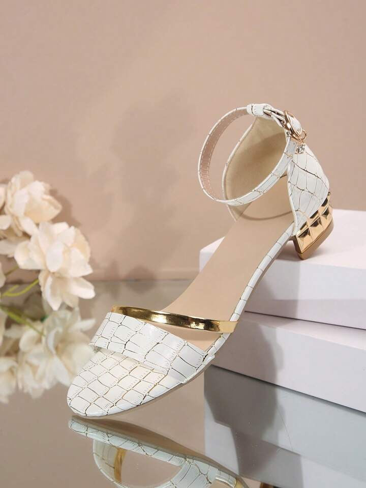 MW | Glitzersandalen mit niedrigem Absatz