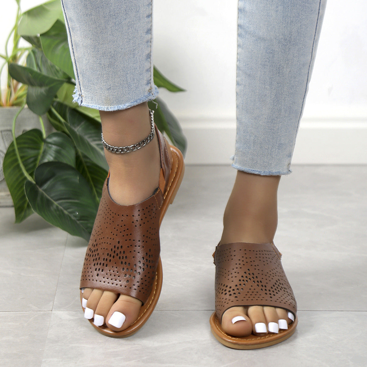 Klassische Orthopädische Sandalen mit zeitlosem Stil
