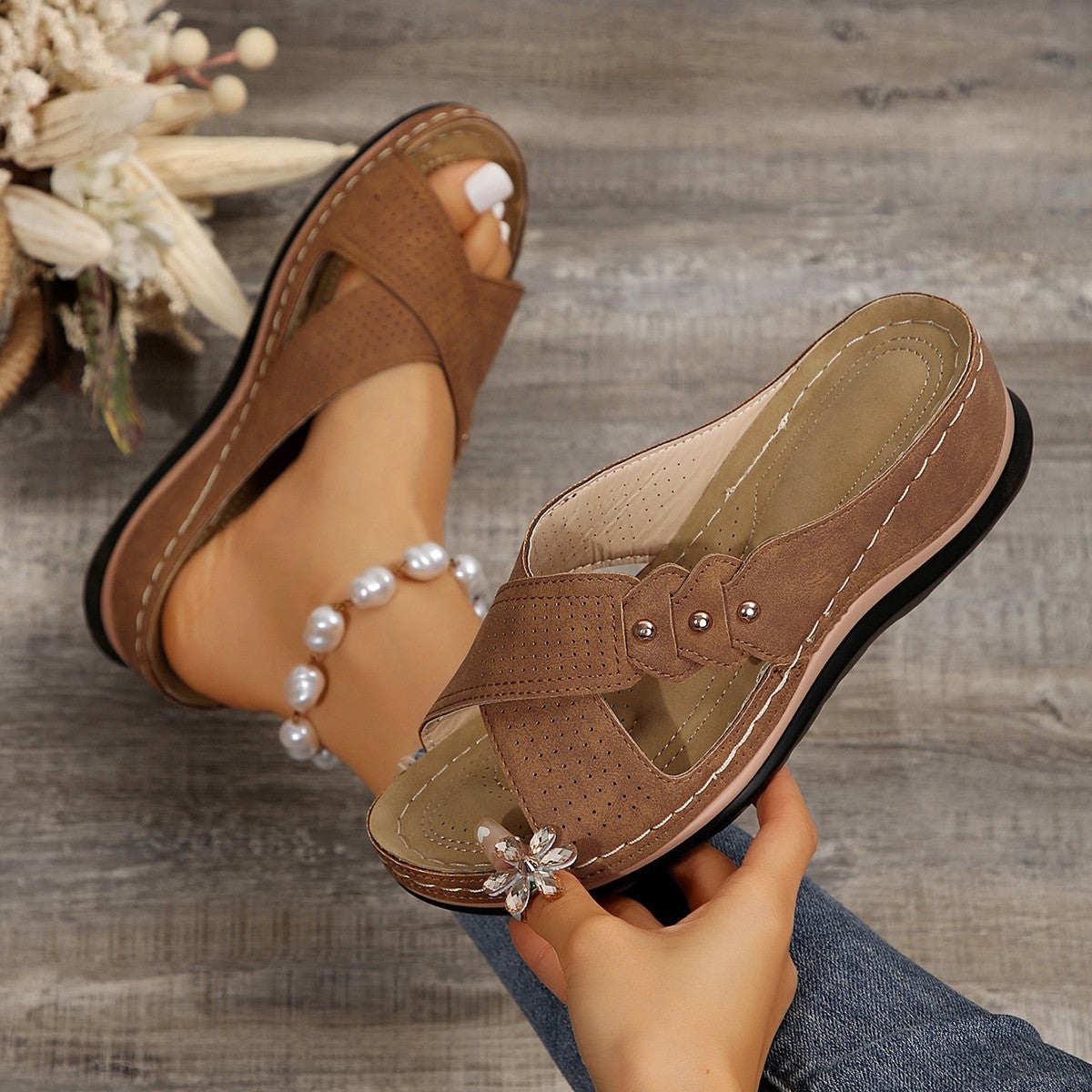 Vintage inspirierte Orthopädische Sandalen