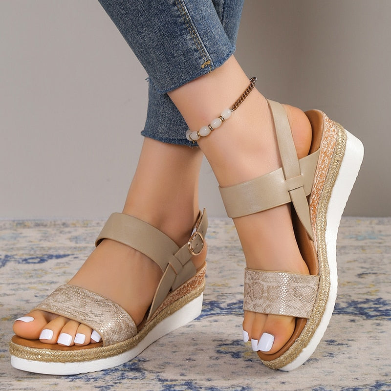 MW | Frauen Keil Komfort Plattform Sandalen