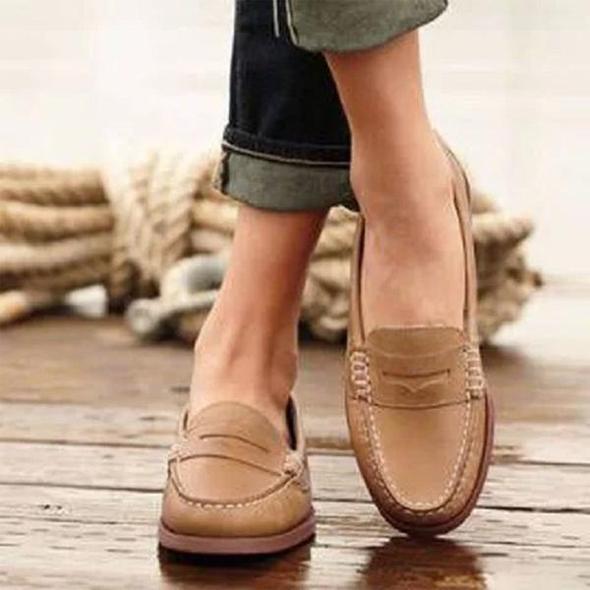 MW | Womens Causal Flats Oxfords Slip On Round Toe Loafers