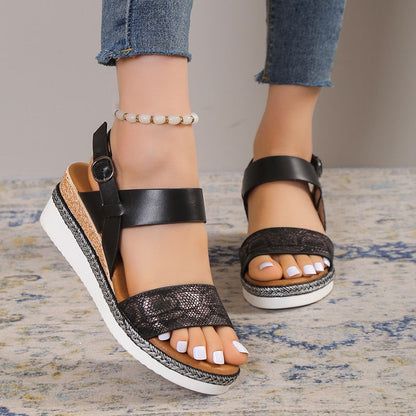 MW | Frauen Keil Komfort Plattform Sandalen