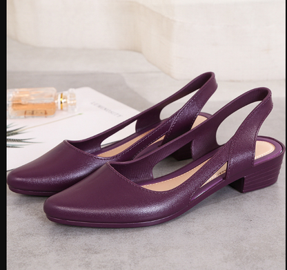 MW | Wasserdicht Hollow Out Slip On Block Heel Schuhe