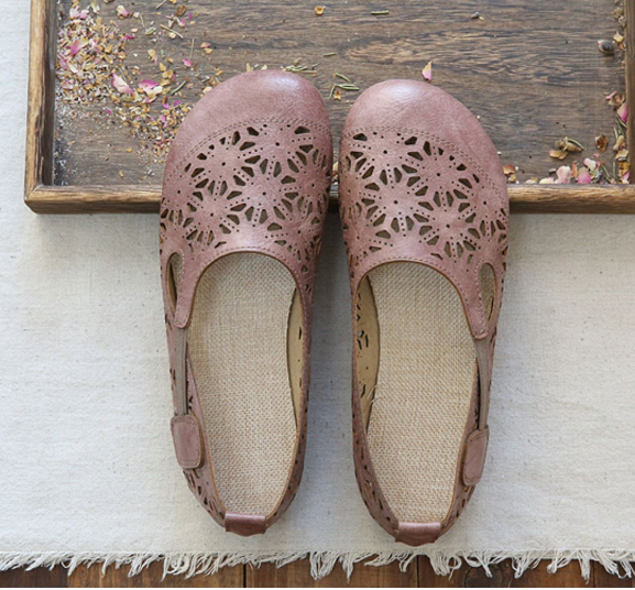MW | Komfortable Retro Hollow Runde Zehe Sommer Flats