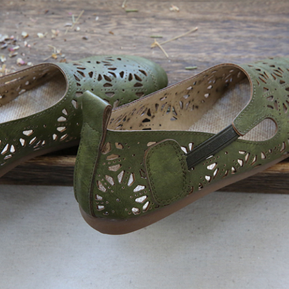 MW | Komfortable Retro Hollow Runde Zehe Sommer Flats