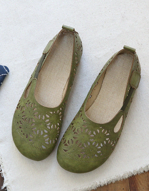 MW | Komfortable Retro Hollow Runde Zehe Sommer Flats