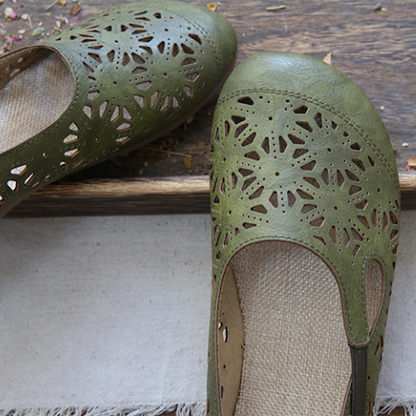 MW | Komfortable Retro Hollow Runde Zehe Sommer Flats