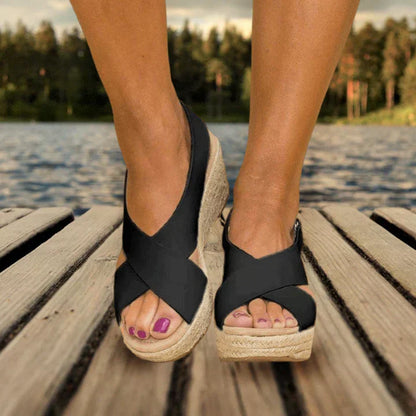 MW | Womens Wedge Ankle Sandals