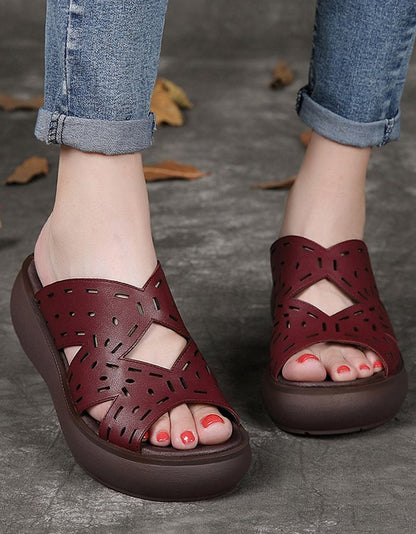 MW | Leder Retro-Keilabsätze
