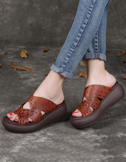 MW | Leder Retro-Keilabsätze