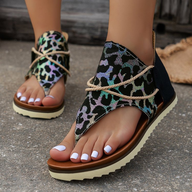 MW | Neue bedruckte Strand-Sandalen mit Reißverschluss