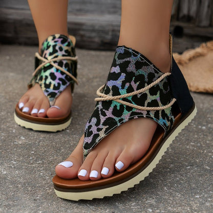 MW | Neue bedruckte Strand-Sandalen mit Reißverschluss