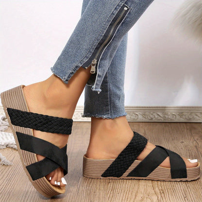 MW | Geflochtene Detail Criss Cross Hausschuhe