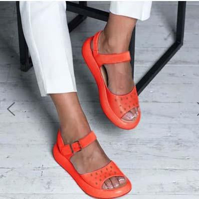 MW | Orthopädische flache Sandalen mit Peep Toe