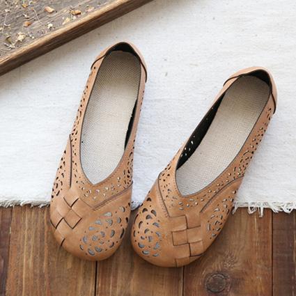 MW | Womens Plaid Muster Mesh Flats Puppe Schuhe