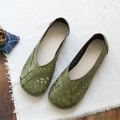 MW | Womens Plaid Muster Mesh Flats Puppe Schuhe