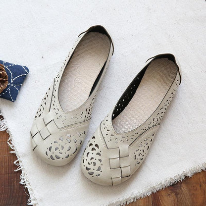 MW | Womens Plaid Muster Mesh Flats Puppe Schuhe