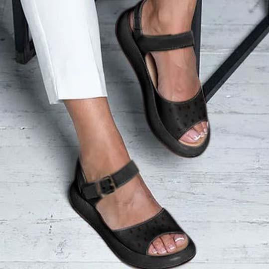 MW | Orthopädische flache Sandalen mit Peep Toe