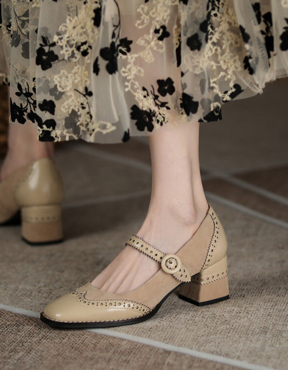 MW | Damen Brogue Stil elegant klassisch klobige Absätze