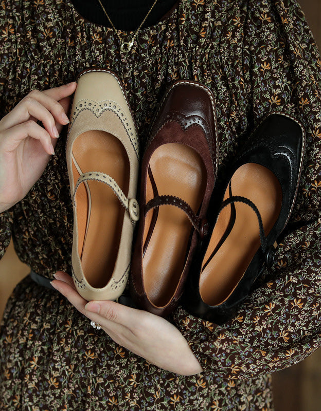 MW | Damen Brogue Stil elegant klassisch klobige Absätze