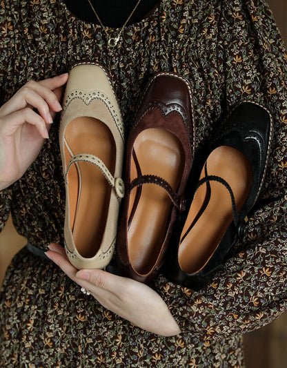 MW | Damen Brogue Stil elegant klassisch klobige Absätze