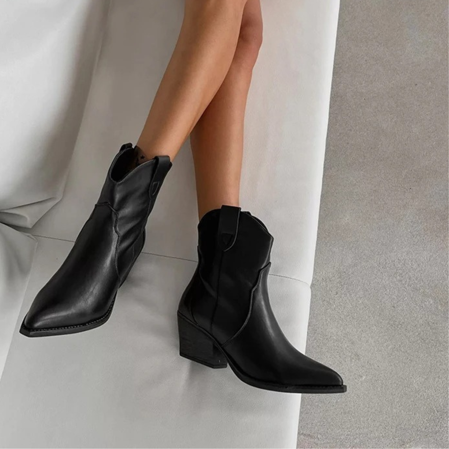 Josefa® | Waterproof women's cowboy boots in black leather
