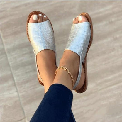 MW | Womens Peep Toe Flache Sandalen