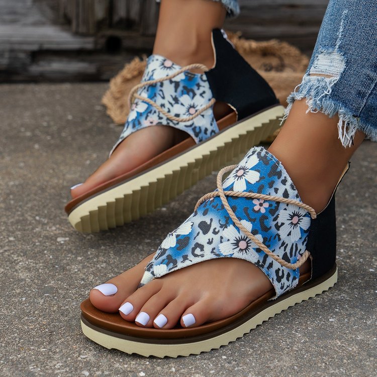 MW | Neue bedruckte Strand-Sandalen mit Reißverschluss
