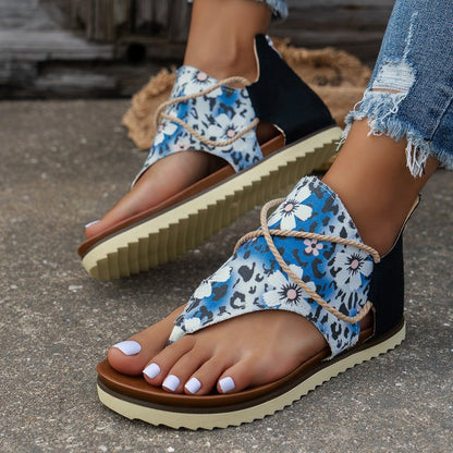 MW | Neue bedruckte Strand-Sandalen mit Reißverschluss