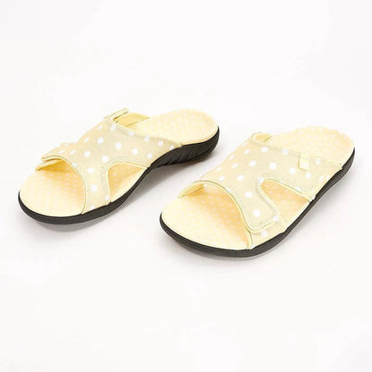 MW | Polka Dot Print Offene Zehe Haken Schleife Flache Sandalen