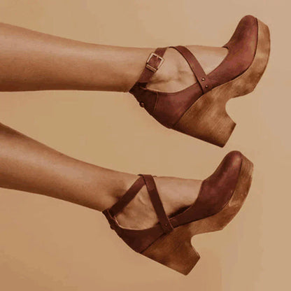 MW | Dicke High Heels Damen Lederschuhe