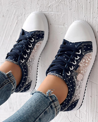 MW | Flache Turnschuhe aus Mesh für Frauen
