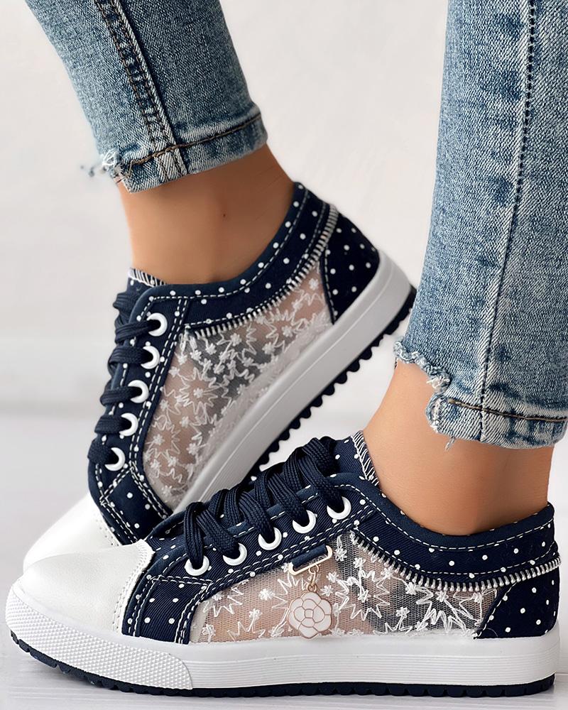 MW | Flache Turnschuhe aus Mesh für Frauen