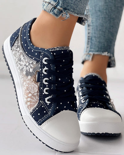 MW | Flache Turnschuhe aus Mesh für Frauen