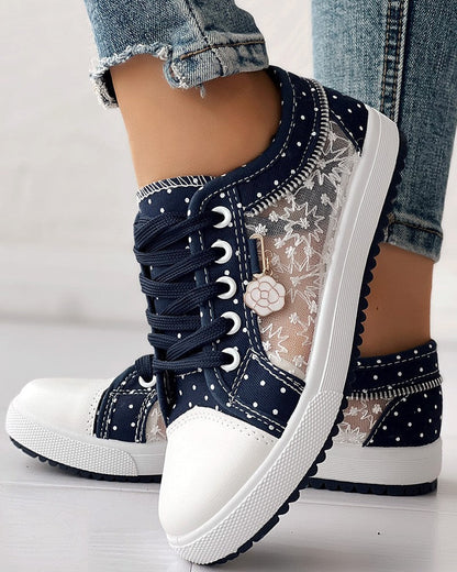 MW | Flache Turnschuhe aus Mesh für Frauen