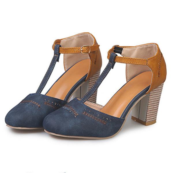 MW | T-strap Runde Zehe Chunk Schuhe Sandalen