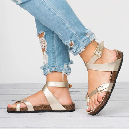 MW | Flache Sandalen aus Leder