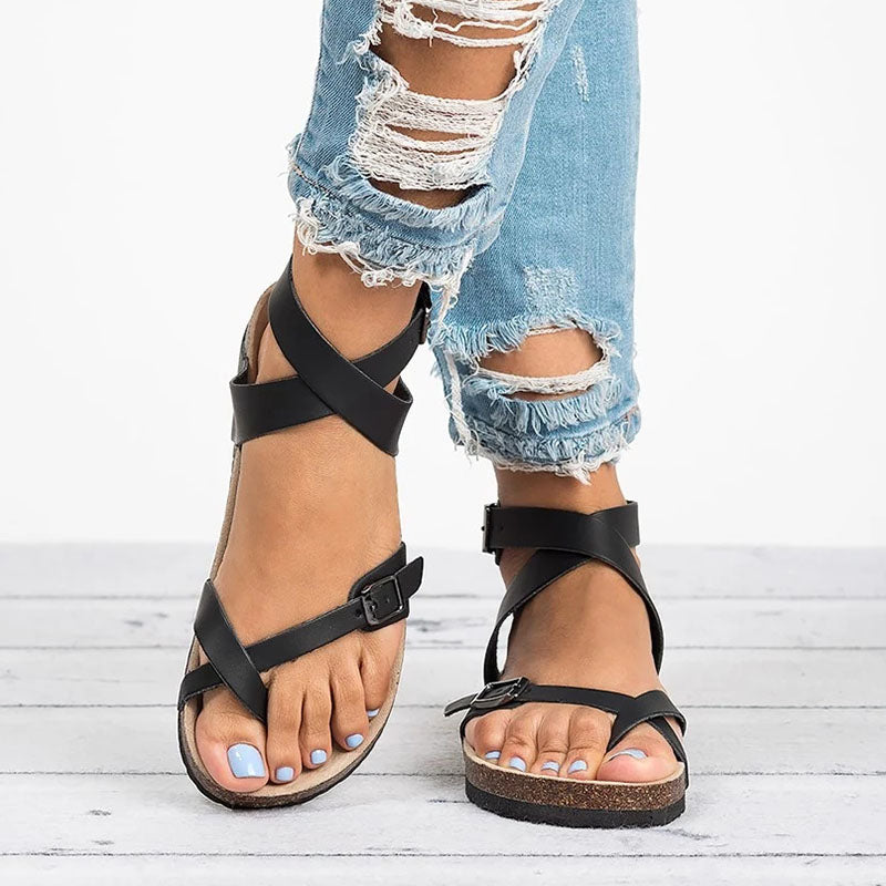 MW | Flache Sandalen aus Leder