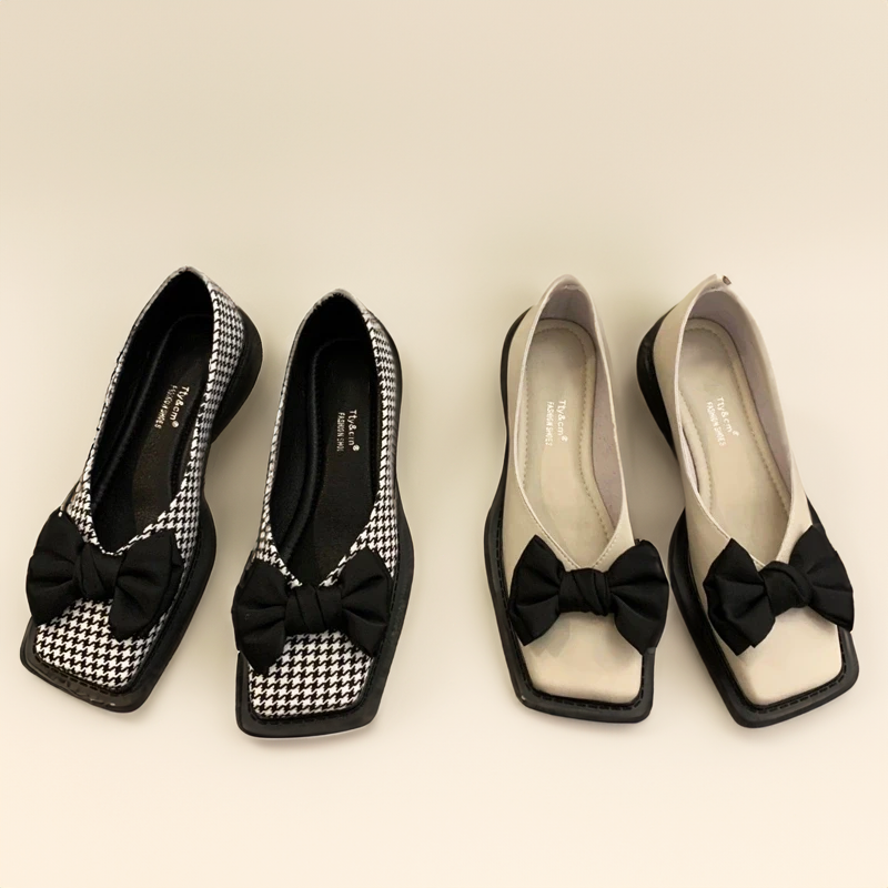 MW | Quadratische Zehe Flacher Mund Slipper für Frauen Loafers