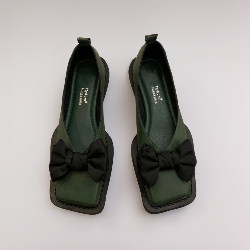 MW | Quadratische Zehe Flacher Mund Slipper für Frauen Loafers