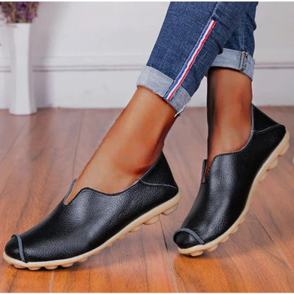 MW | Damen Leder Loafer lässig Stil Boot Schuhe