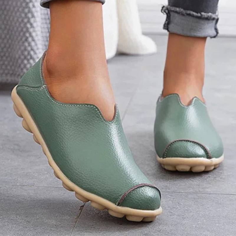 MW | Damen Leder Loafer lässig Stil Boot Schuhe
