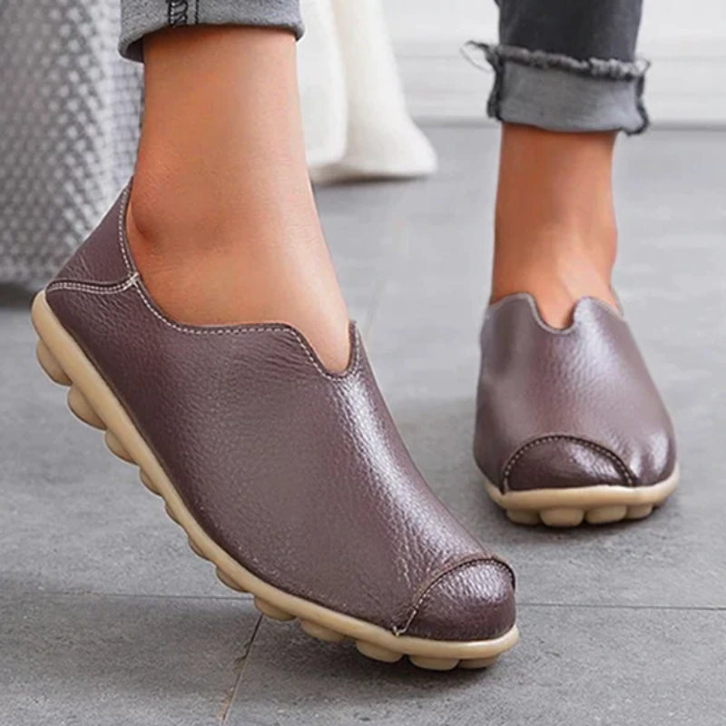 MW | Damen Leder Loafer lässig Stil Boot Schuhe