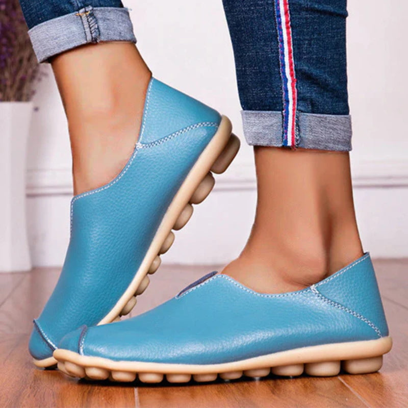 MW | Damen Leder Loafer lässig Stil Boot Schuhe