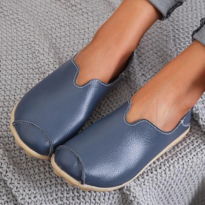 MW | Damen Leder Loafer lässig Stil Boot Schuhe