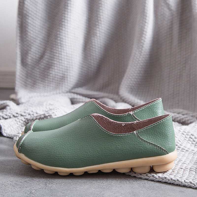 MW | Damen Leder Loafer lässig Stil Boot Schuhe